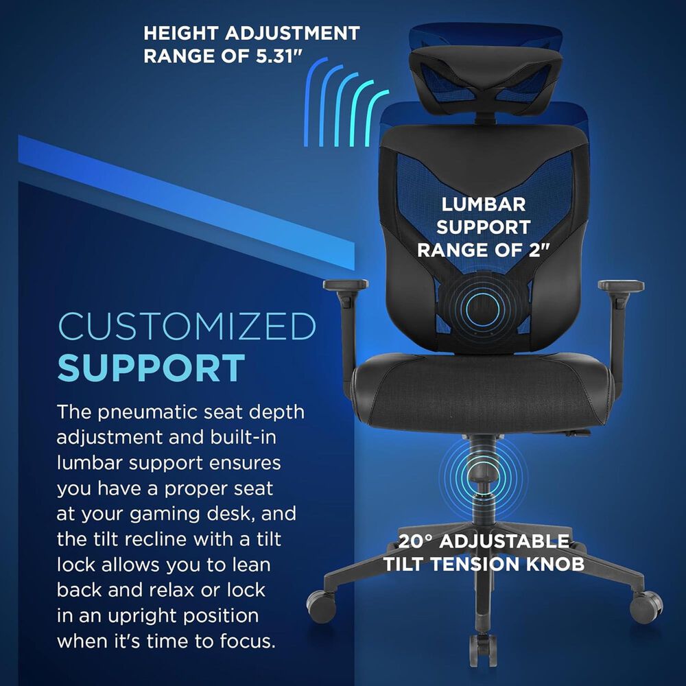 Raynor Group Blaze Gaming Chair in Black, , large