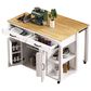 HOMLUX 47" Kitchen Island with Extendable Dining Table in White, , large