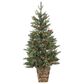 The Gerson Company 4" Potted Pre-Lit Artificial Georgia Pine with White LED Lights in Green, , large