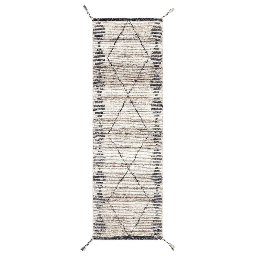 Surya Birch 2"6" x 8" Beige, Cream, Gray, Charcoal and Black Runner, , large