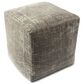 LR Home 18" Square Pouf in Gray and Beige, , large