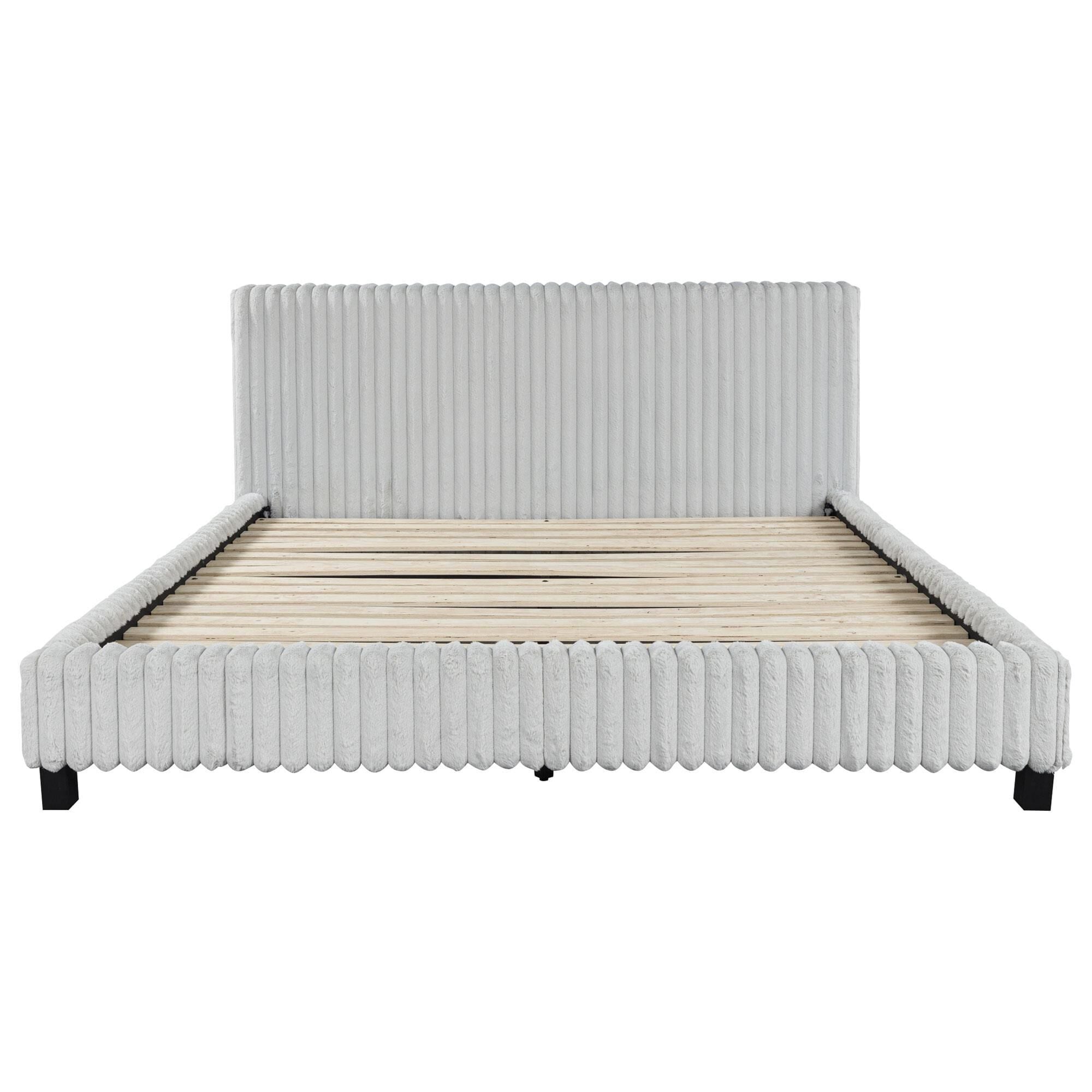 Ashley Zuraleus King Upholstered Platform Bed in Gray