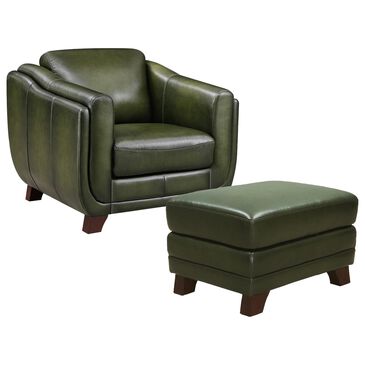 Hydeline Fremont Stationary Chair and Ottoman Set in Emerald, , large