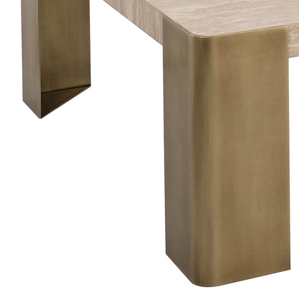 Uttermost Caress Coffee Table in Honey Beige and Antique Brass, , large