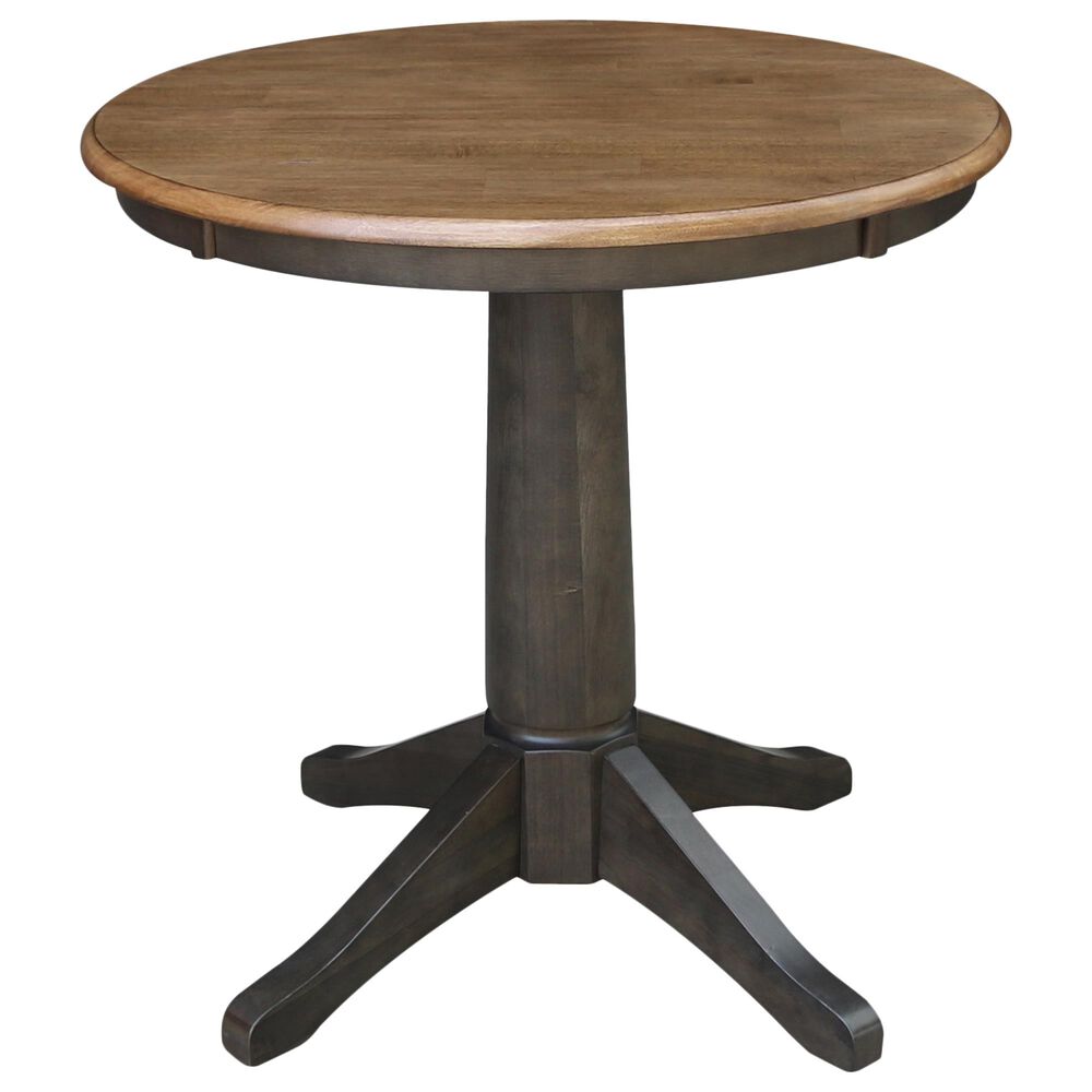 International Concepts 30" Modern Farmhouse Dining Table in Hickory/Washed Coal, , large