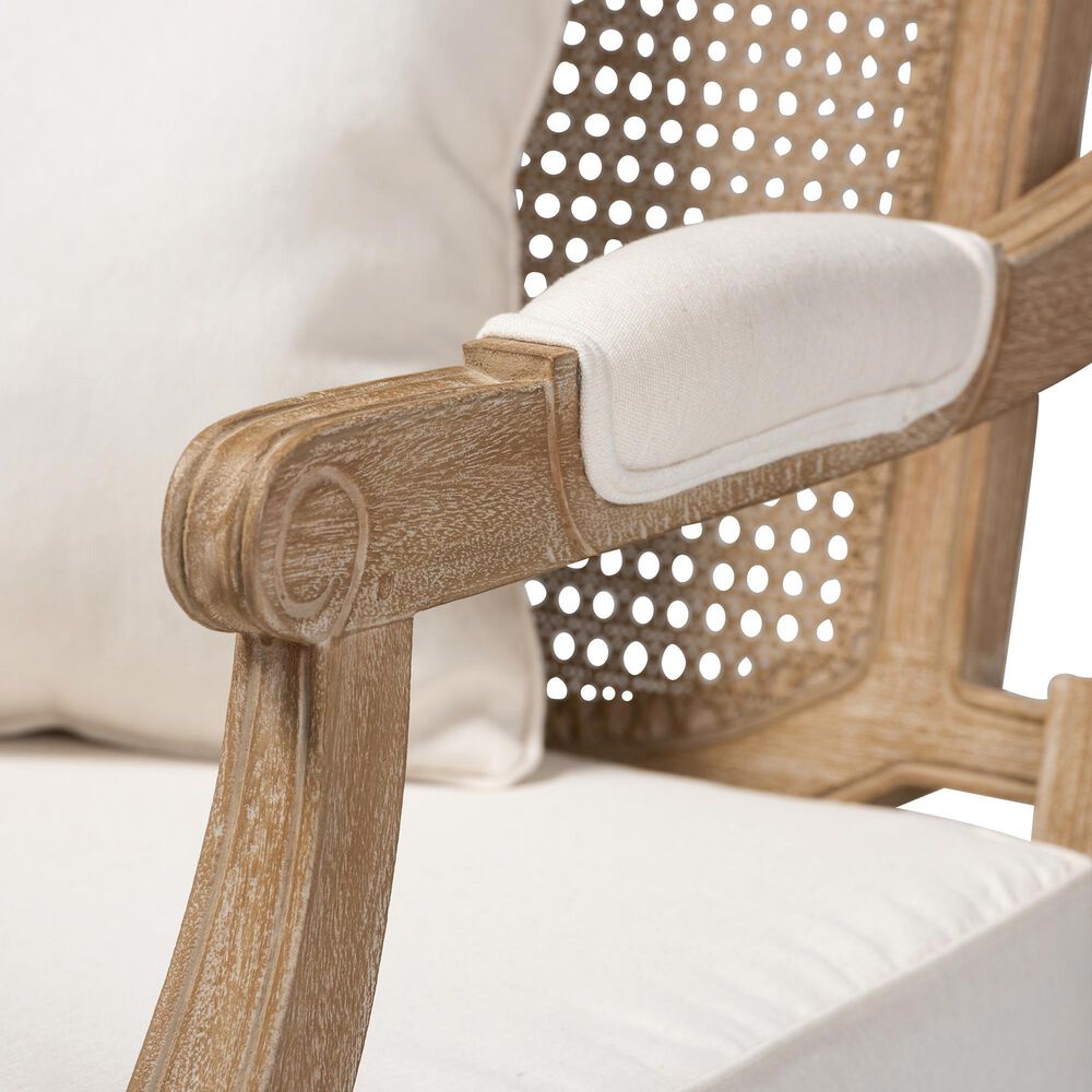 Baxton Studio Clemence Arm Chair in Ivory, , large