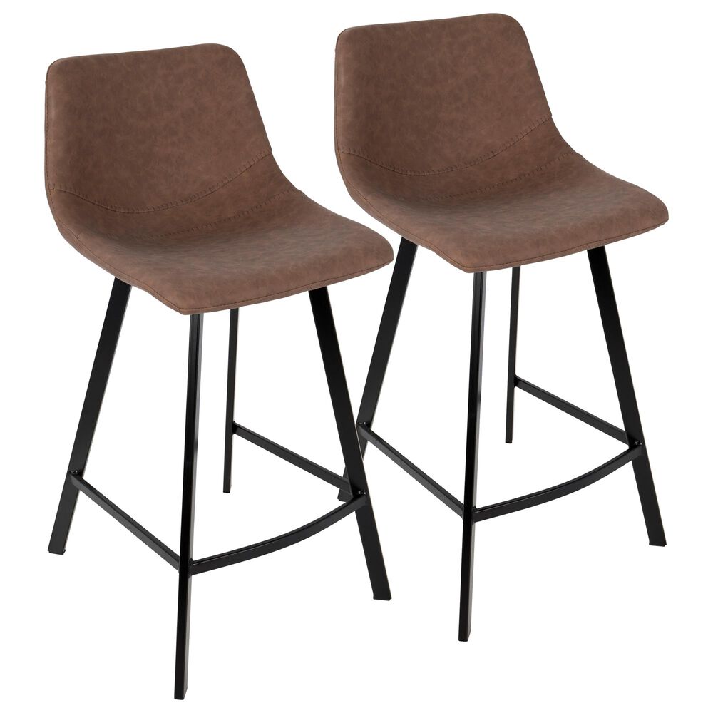 Lumisource Outlaw Counter Stool in Brown and Black (Set of 2), , large