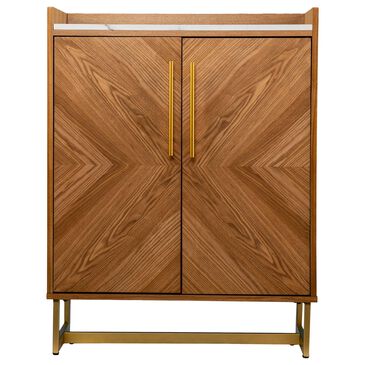 Southern Enterprises Trilken Bar Storage Cabinet in Brown and White Marble, , large