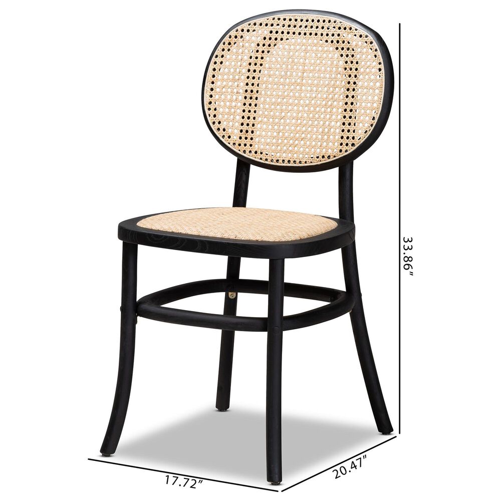 Baxton Studio Garold Side Chair in Beige and Black (Set of 2), , large