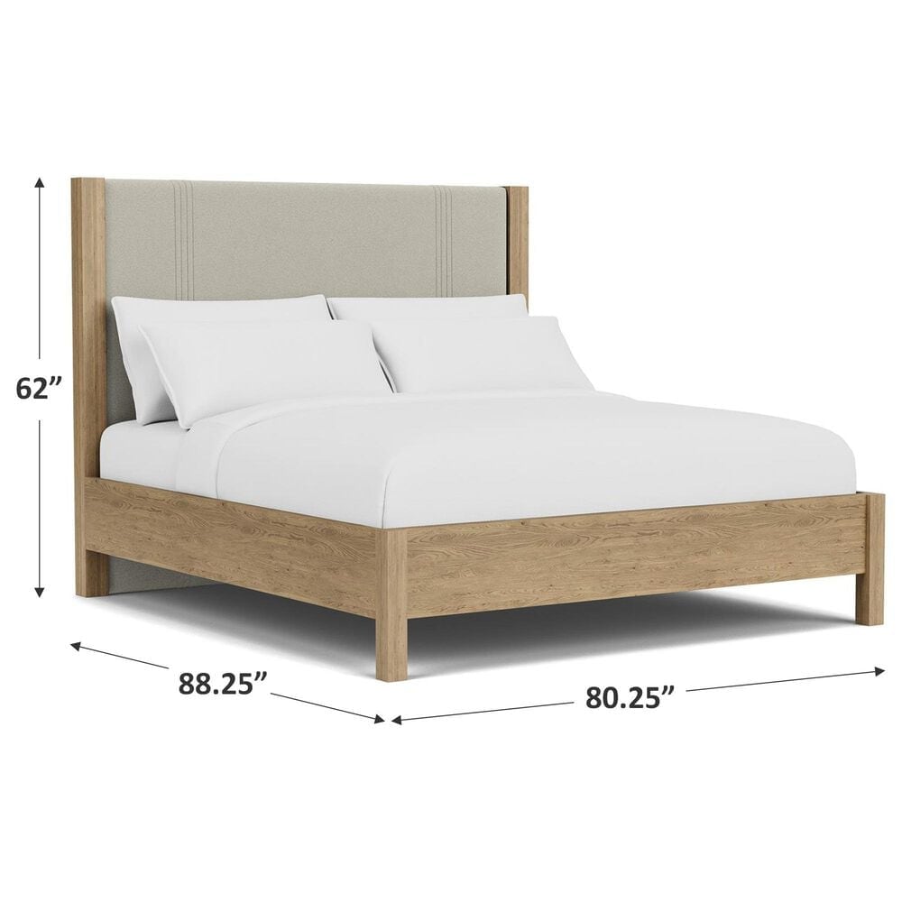 Riverside Furniture Davie King Upholstered Panel Bed in Pale Oak, , large