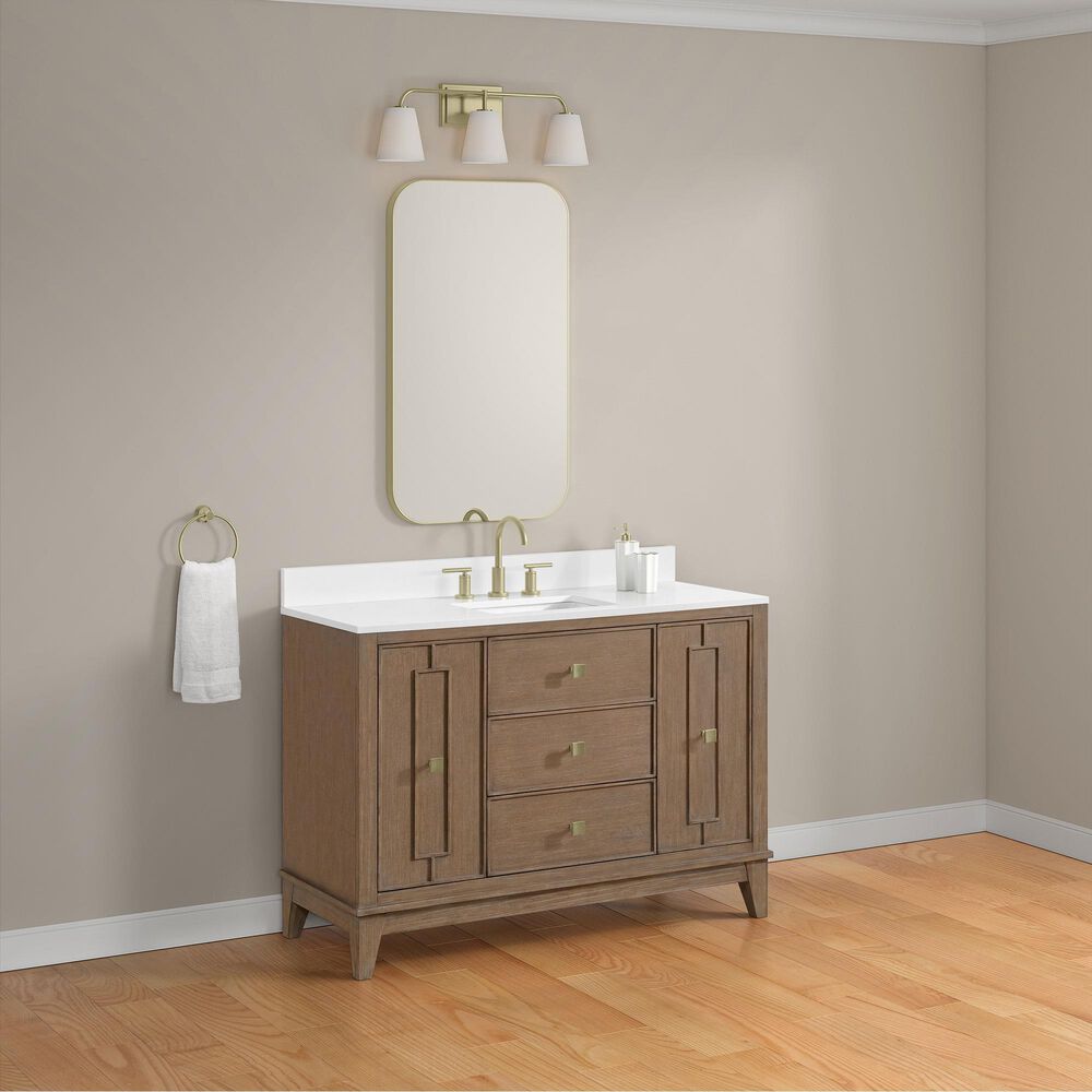 37B Kinsale 48" Single Bathroom Vanity Cabinet in Walnut Drift with White Composite Stone Top and Backsplash, , large