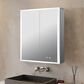 Lexora Home Mesa 24" x 32" LED Mirror Medicine Cabinet with Defogger in Aluminium, , large