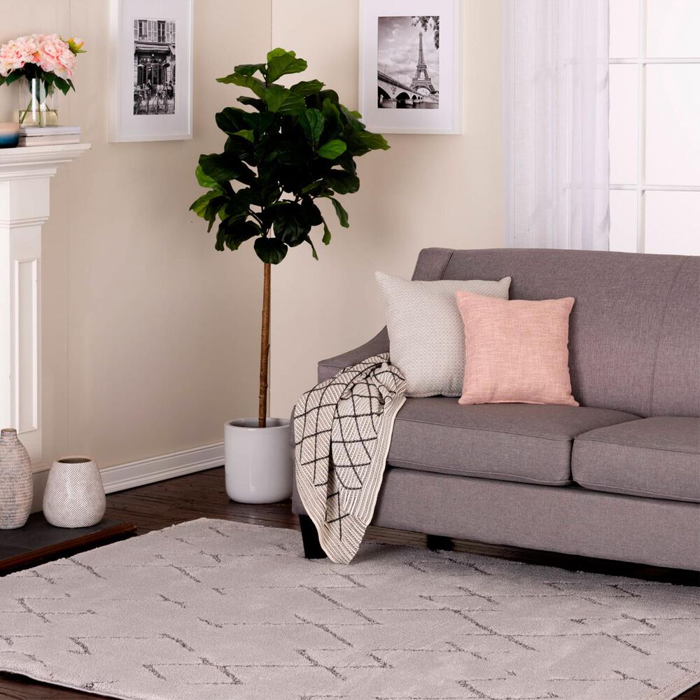 Trisha Yearwood Rug Collection Trisha Yearwood Relax Florella 7&#39;10&quot; x 9&#39;10&quot; Cloud and Metal Area Rug, , large
