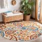 Safavieh Cabana 4" Round Cream and Navy Indoor/Outdoor Area Performance Rug, , large