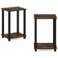 HOMLUX 2-Tier Small End Table in Amber Pine and Black (Set of 2), , large
