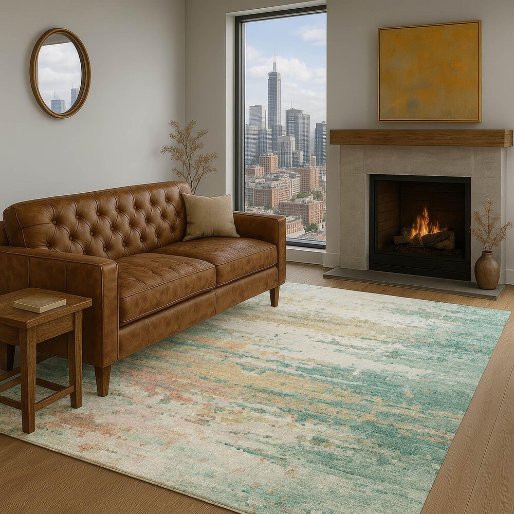 Dalyn Rug Company Lumara Seafoam 5' x 7'6" Indoor/Outdoor Area Rug, , large