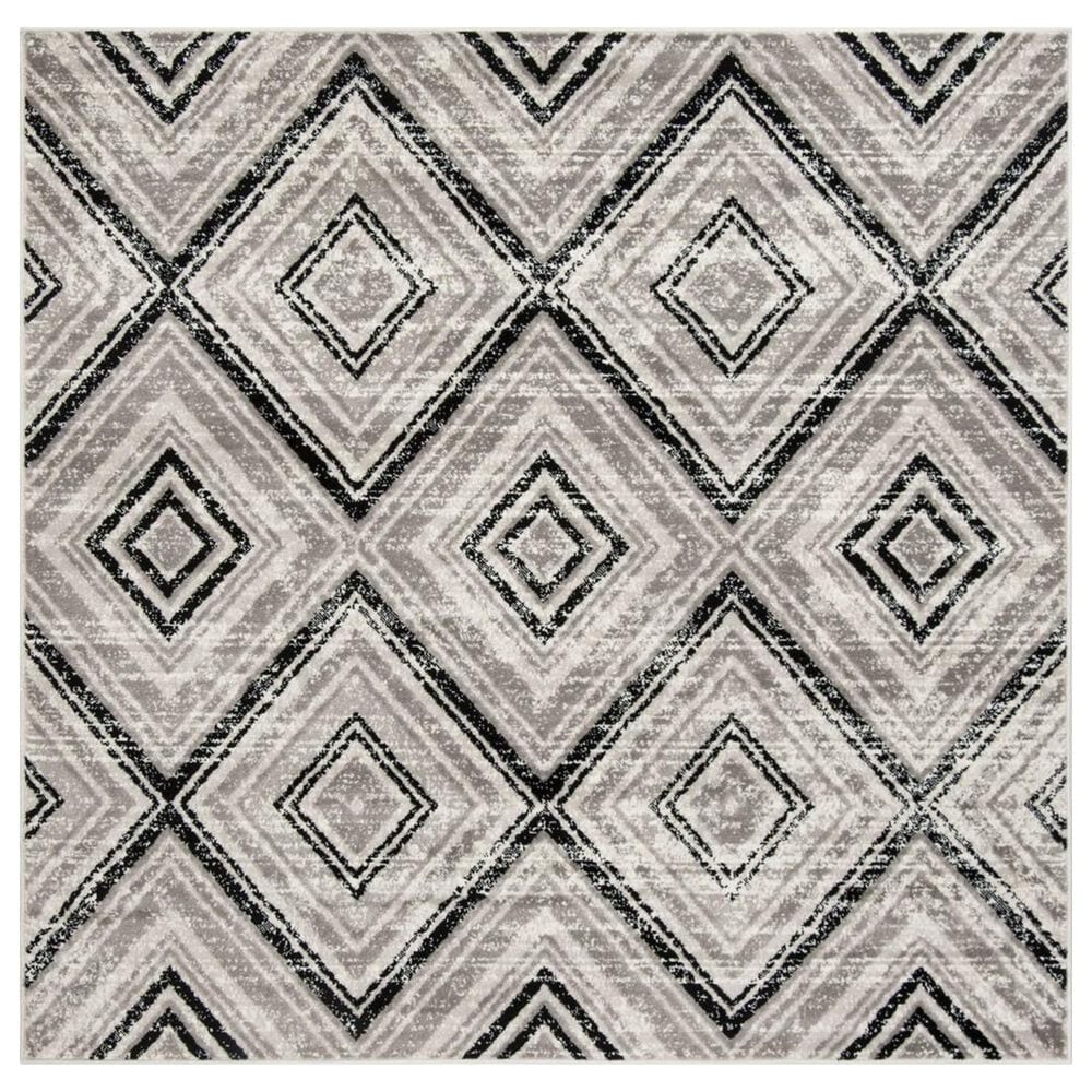 Safavieh Skyler SKY120J 4" Square Grey and Black Area Rug, , large