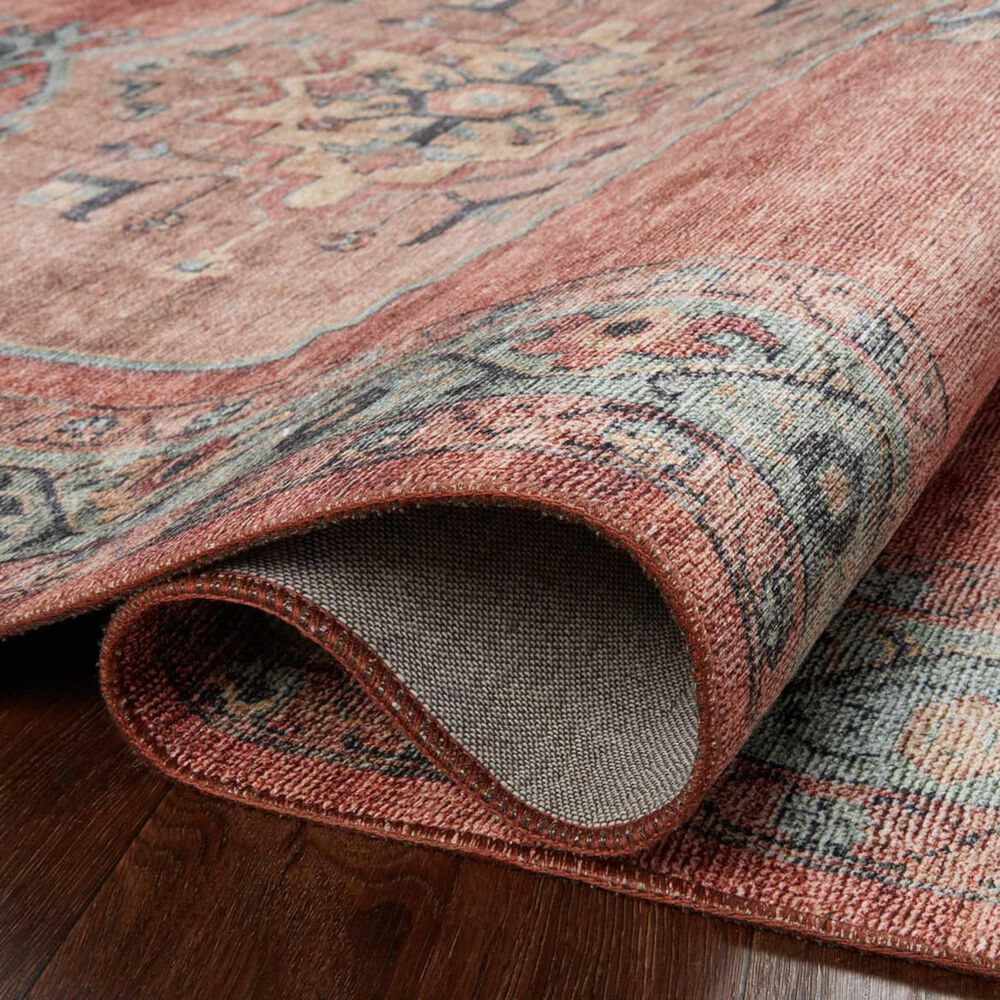 Loloi Heidi 2&#39; x 5&#39; Spice and Aqua Area Rug, , large