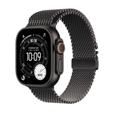 Apple Watch Ultra 3 (GPS+Cellular) 49mm Titanium Case with Titanium Milanese Loop - Large - Black - (2025), , large