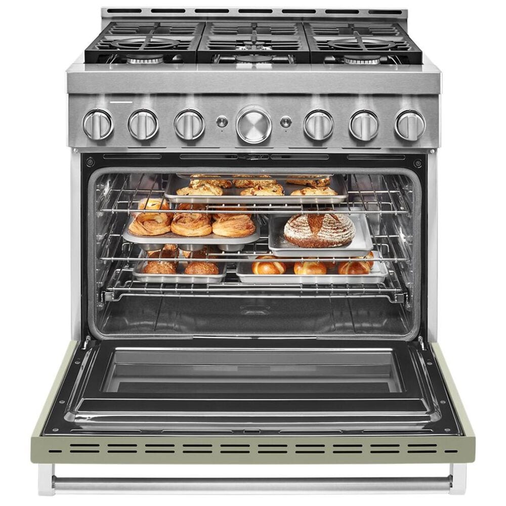 KitchenAid 36&quot; Slide-In Gas True Convection Range with Self-Cleaning in Avocado Cream, , large
