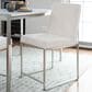 Lumisource Fuji Side Chair with White Velvet Cushion in Brushed Stainless Steel (Set of 2), , large
