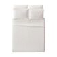 Peking Handicraft Solid Stitch 3-Piece King Bedspread Set in White, , large