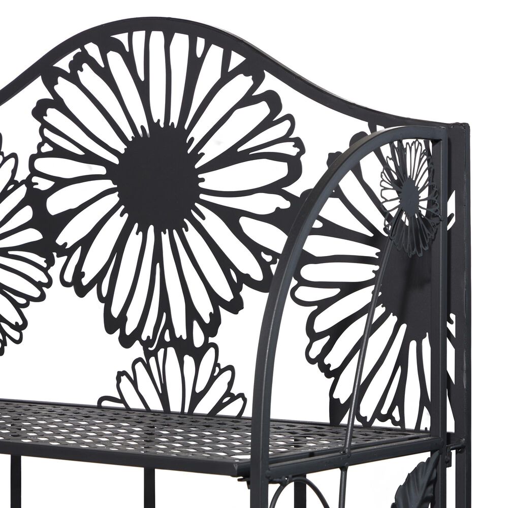 Maple and Jade 66&quot; Traditional Bakers Rack in Black, , large