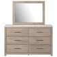 Ashley Senniberg 4-Piece King Panel Bedroom Set in Light Brown and White, , large