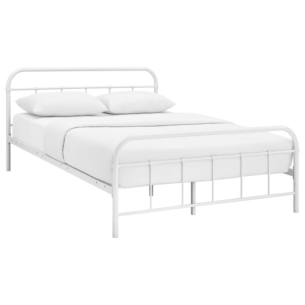 Modway Maisie Queen Platform Bed Frame in White, , large