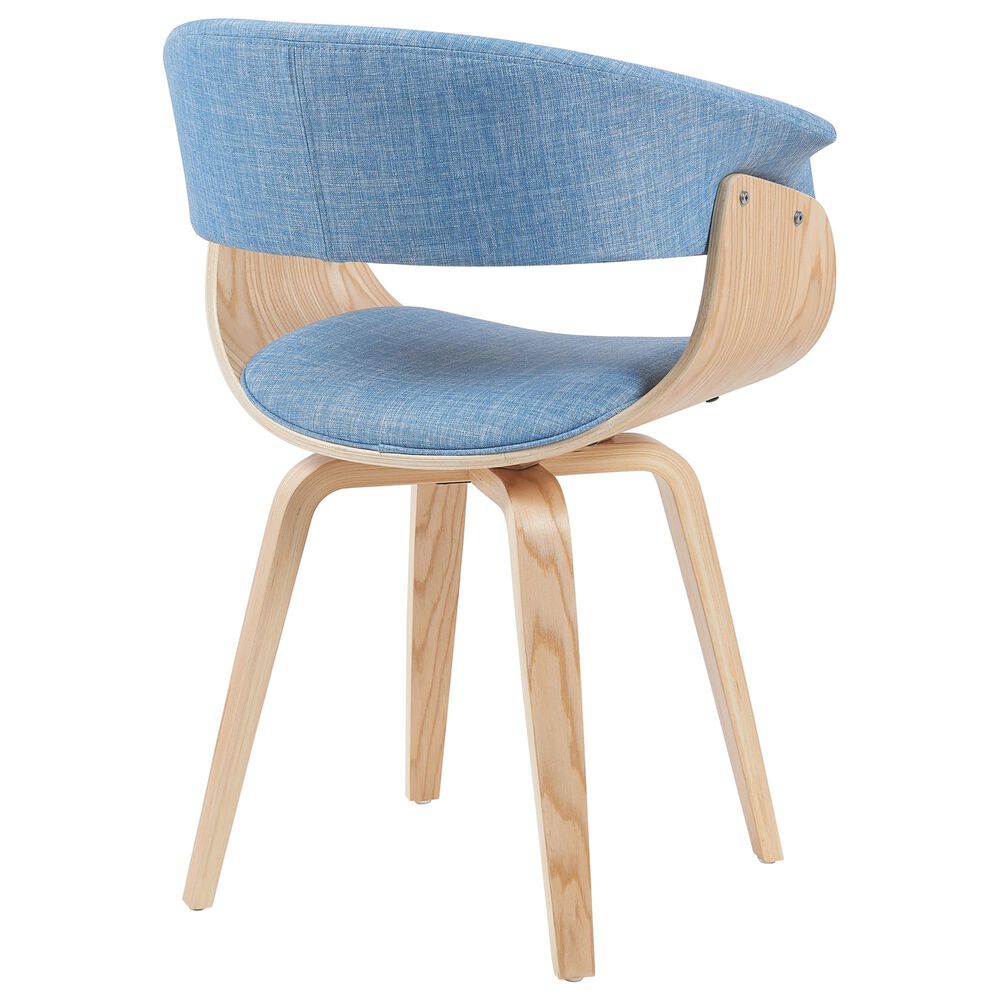 Armen Living Summer Arm Chair with Blue Upholstery in Oak, , large