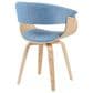 Armen Living Summer Arm Chair with Blue Upholstery in Oak, , large