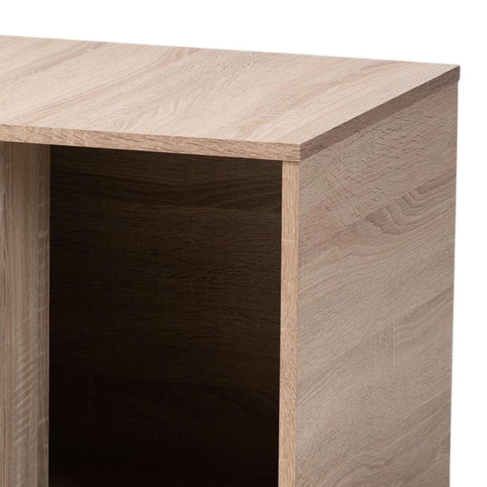 Baxton Studio Jasper 2-Door Cat Litter Box Cover House in Oak, , large