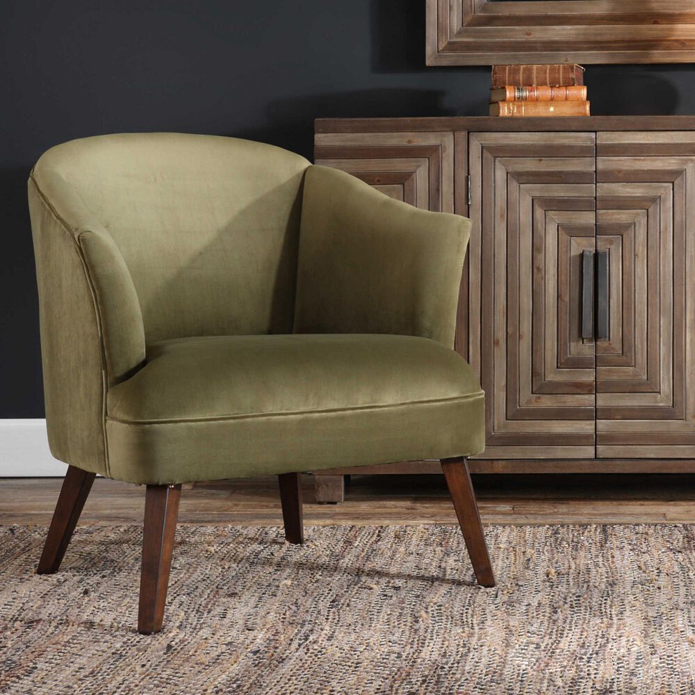 Uttermost Conroy Accent Chair in Olive Velvet, , large