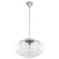 Hunter Saddle Creek 16" 1-Light Pendant with Clear Seeded Shade in Brushed Nickel, , large