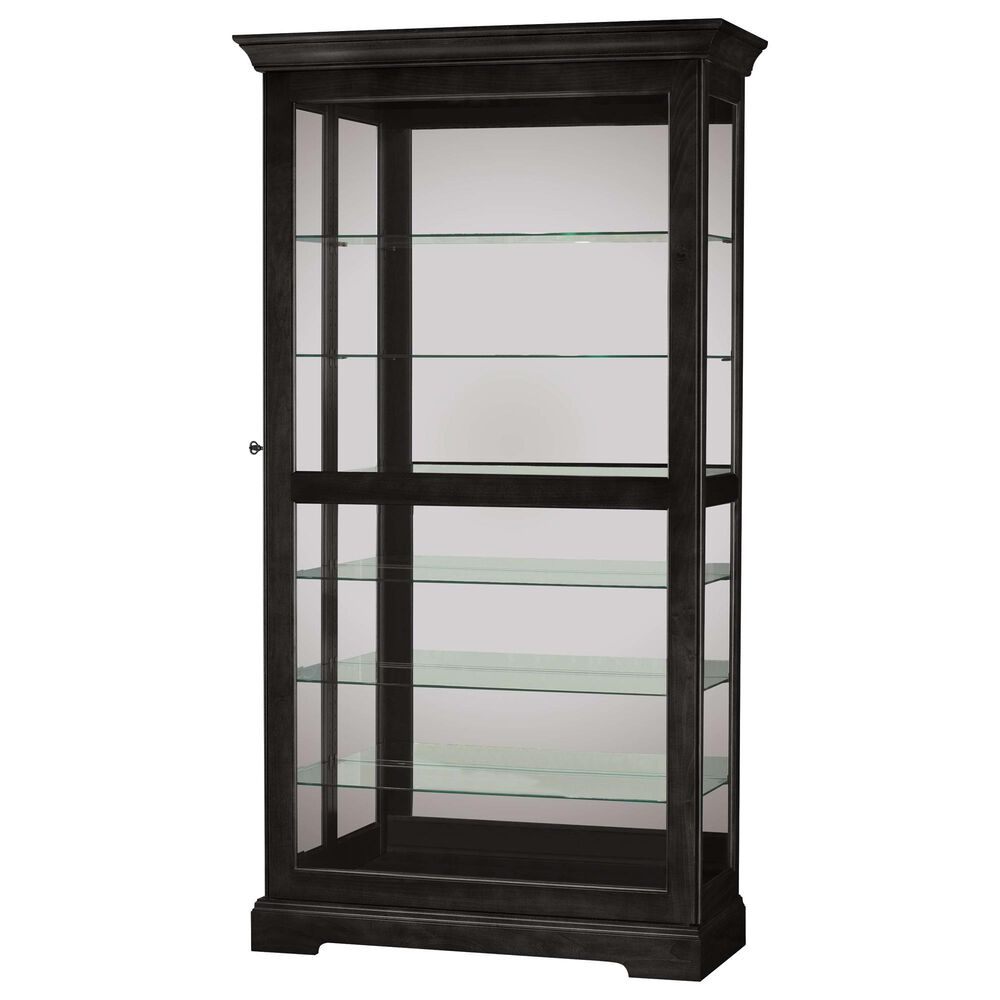 Howard Miller Tyler II Curio Cabinet in Black Satin, , large