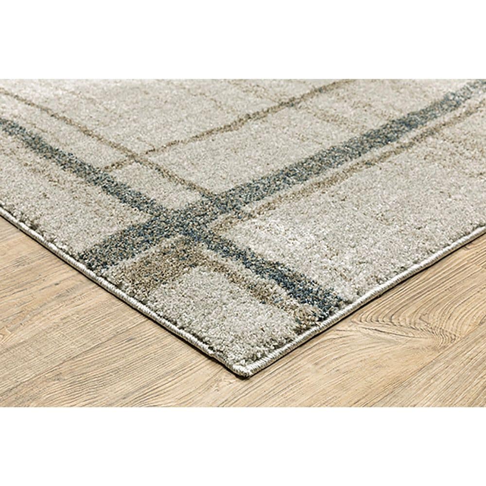 Oriental Weavers Alton Geo Shapes 2&#39;3&quot; x 7&#39;6&quot; Beige and Blue Runner, , large