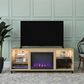 Ameriwood Home Lumina Deluxe Fireplace TV Stand in Blonde Oak, , large