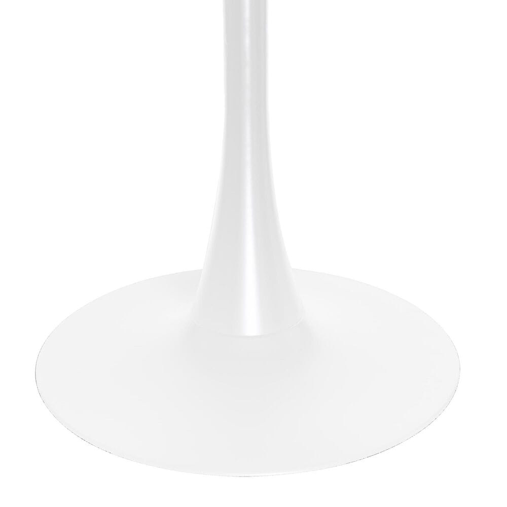 Leisuremod LeisureMod Bristol Mid-Century Modern Round Dining Table with a 31 Wood Top and Iron Pedestal Base with Gloss Finish for Kitchen and Dining Room, , large