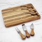 Totally Bamboo 4-Piece Serving Board with Built-In Cheese Tools in Dark Brown, , large