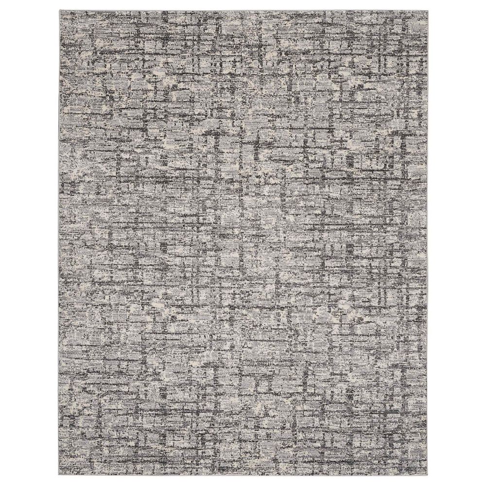 Nourison Rush 8" x 10" Ivory and Grey Area Rug, , large