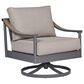 Ashley Ocean Beach Patio Swivel Rocker Lounge Chair with Cushion in Gray, , large