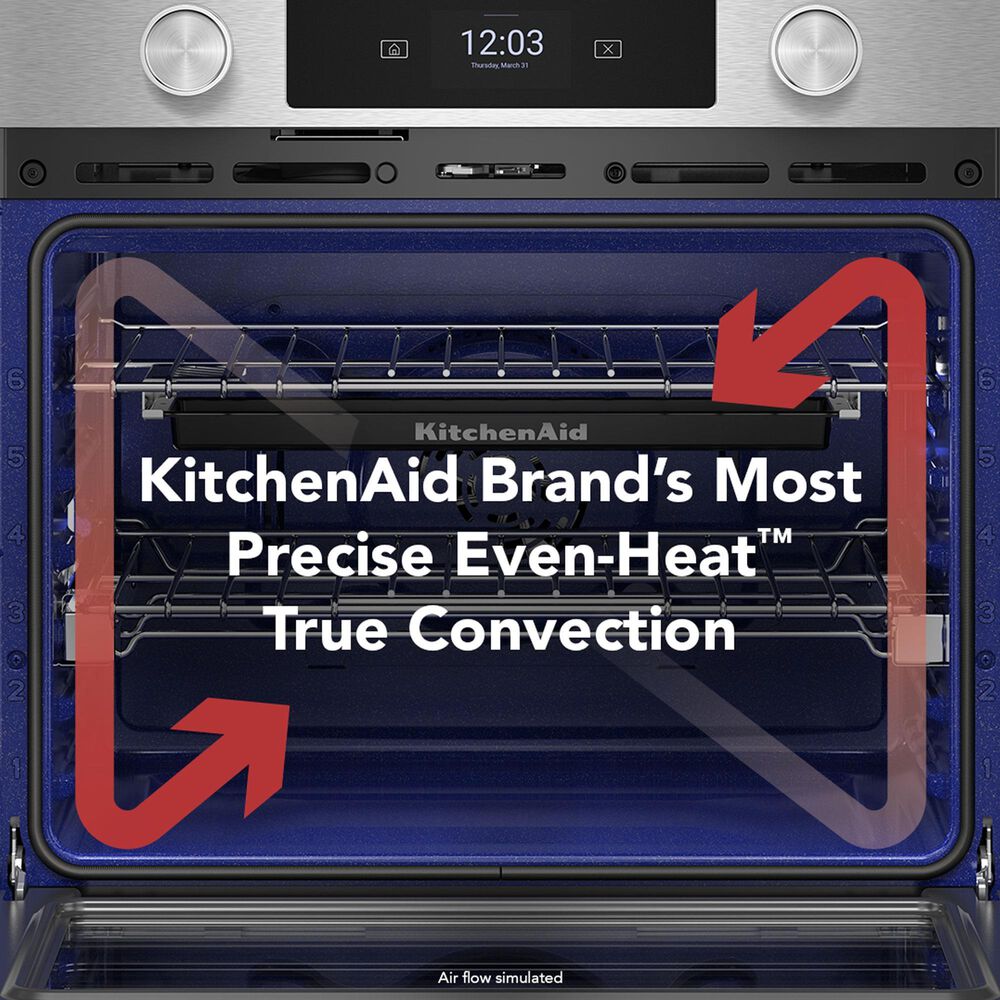 KitchenAid 2-Piece Kitchen Package with PrintShield Stainless Steel 30" Smart Combination Wall Oven and Stainless Steel 30" Gas Cooktop, , large