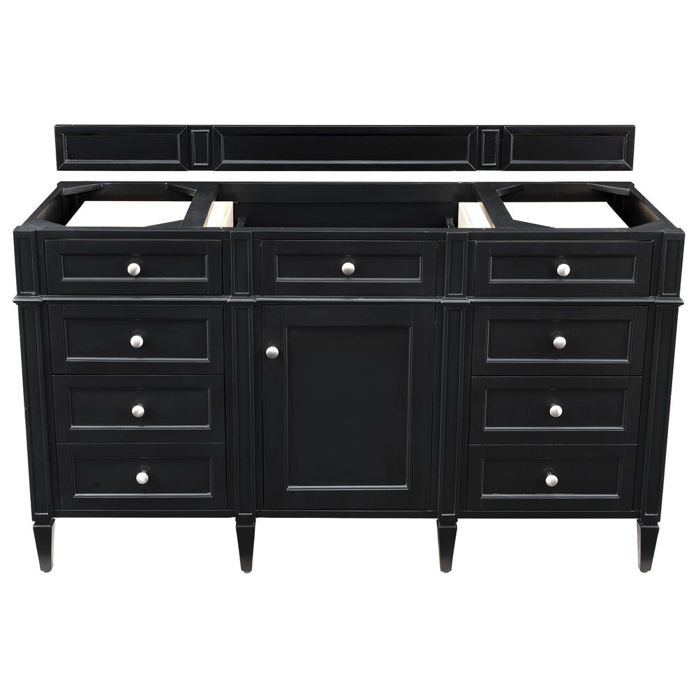 James Martin Vanities Brittany 60&quot; Single Bathroom Vanity in Black Onyx with 3 cm Arctic Fall Solid Surface Top and Rectangle Sink, , large