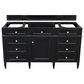James Martin Vanities Brittany 60" Single Bathroom Vanity in Black Onyx with 3 cm Arctic Fall Solid Surface Top and Rectangle Sink, , large