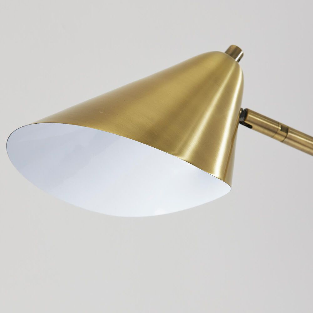 Adesso Hawthorne Floor Lamp in Antique Brass and Brown, , large