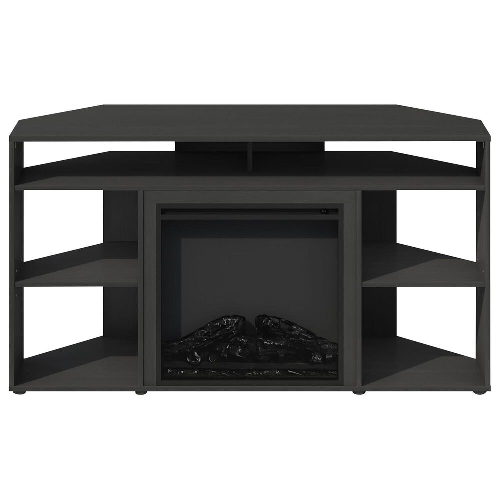 HOMLUX 47" Conner TV Stand with No Heat Electric Fireplace and 6 Open Shelves in Americano, , large