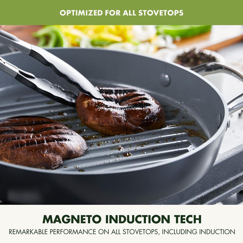 Green Pan Valencia Pro 11" Nonstick Grillpan with 2-Side Handles in Grey, , large