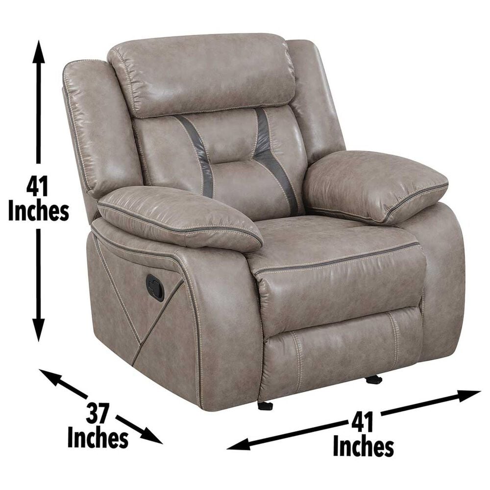 Steve Silver Tyson Manual Glider Recliner in Grey, , large