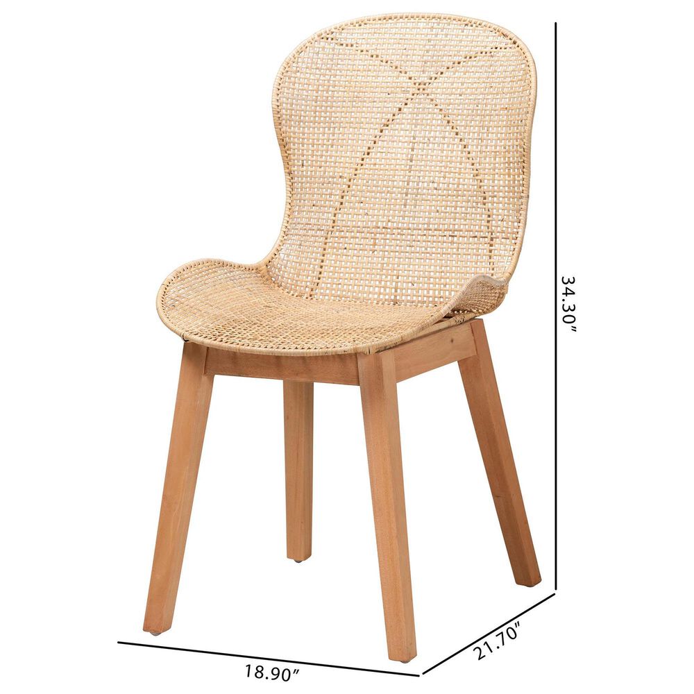 Baxton Studio Sabelle Side Chair in Natural Brown and Natural (Set of 2), , large
