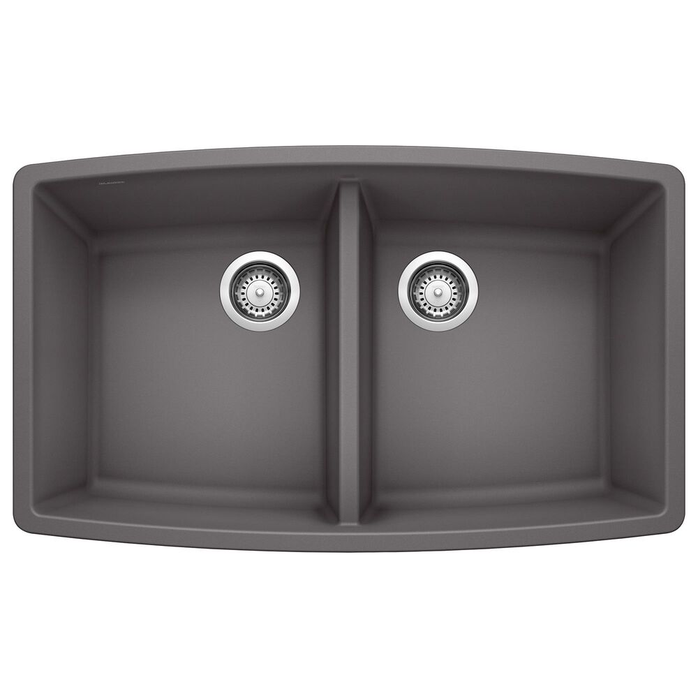 Blanco Performa 33" Equal Double Bowl Kitchen Sink in Cinder, , large